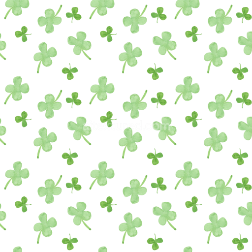 Seamless 3D PBR Watercolor Shamrock Digital Paper Pattern Texture
