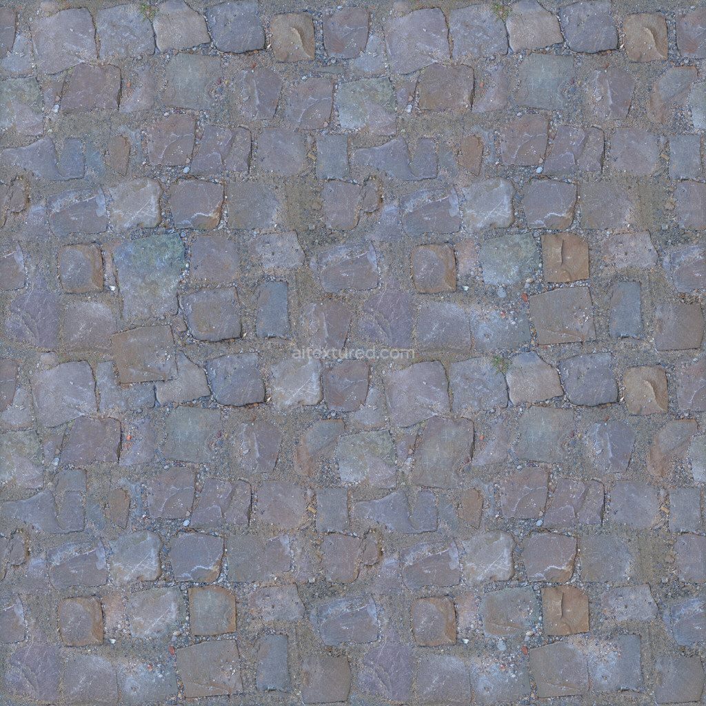 Seamless paving stones PBR texture for 3D modeling