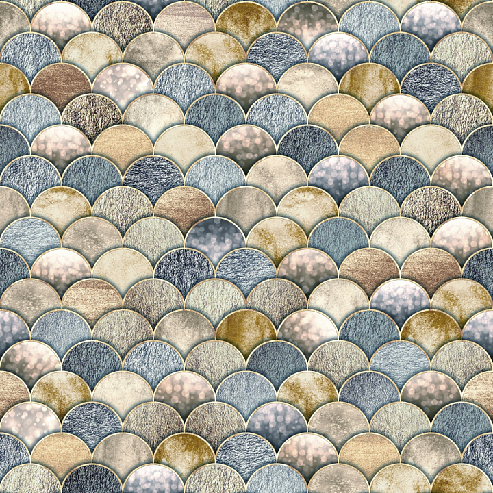 Mermaid Scale Featuring Metallic Multicolor Pattern seamless PBR texture preview
