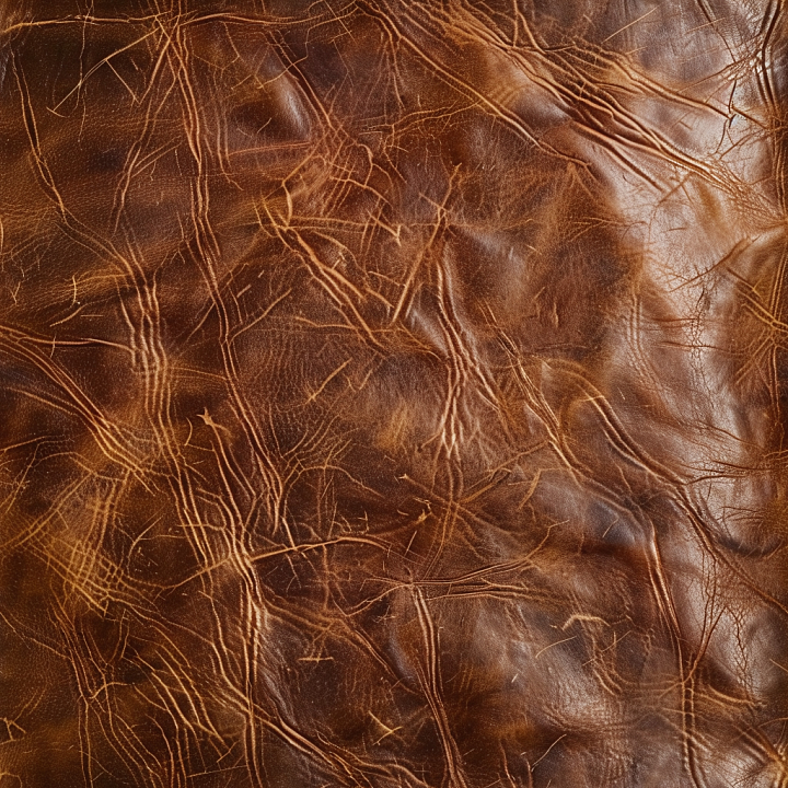 Distressed Brown Cracked Leather with Rich Wrinkles seamless PBR texture preview