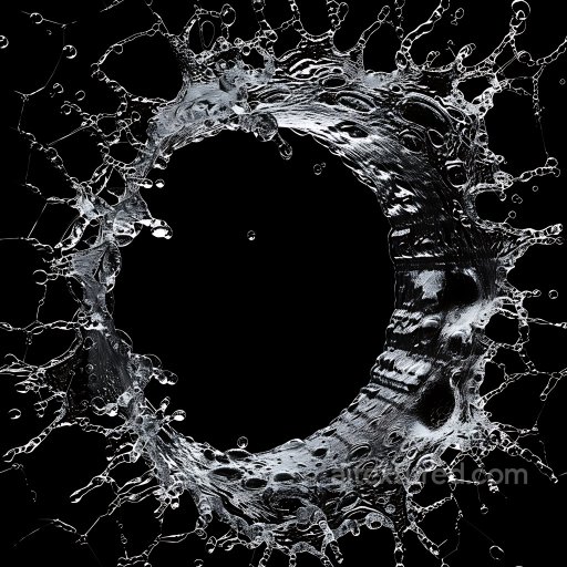 Cracked & Holes Texture of Detailed Water Splash Hole with Transparent Liquid Effects seamless Cracked & Holes PBR texture