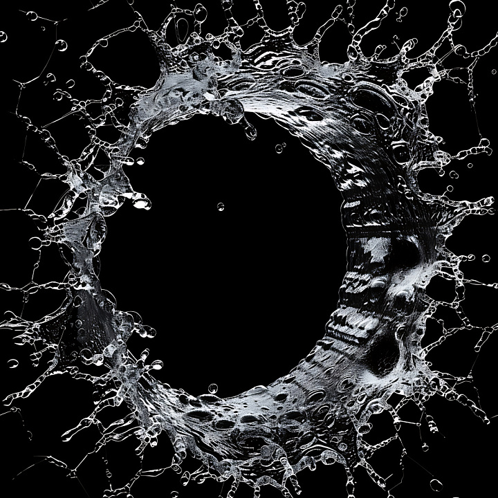 Cracked & Holes of Detailed Water Splash Hole with Transparent Liquid E… seamless PBR texture preview