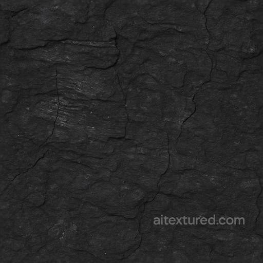 Coal Surface Fossilized Rough Deep Black Color seamless Coal PBR texture