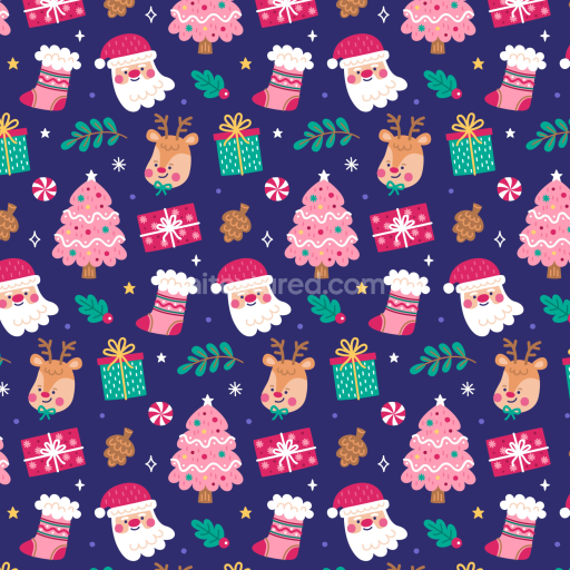 Seamless 3D PBR Texture of Colorful Christmas Digital Paper Pattern