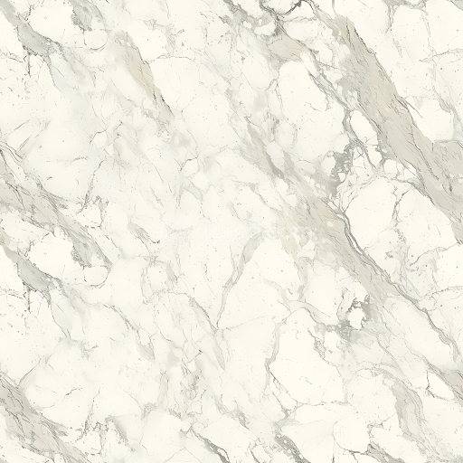Seamless 3D Classic White Marble PBR Texture with Delicate Platinum Veins