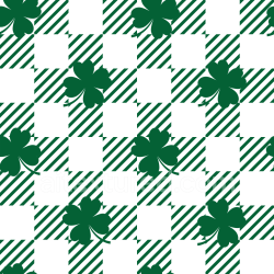 seamless Seamless 3D PBR Texture with Green Shamrocks and Striped Checkered Fabric Pattern texture 8k free download PBR