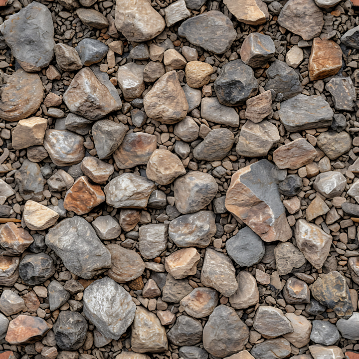 Stone Featuring Weathered Rocky Ground with Mixed Pebbles seamless PBR texture preview