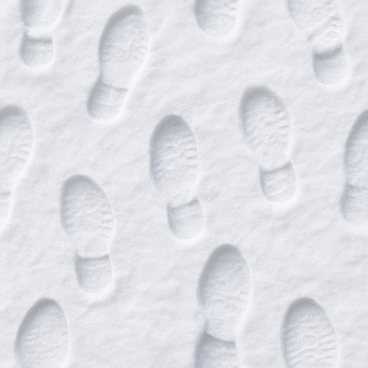 Of Snow Footprints On White Snow Frozen Surface seamless PBR texture preview
