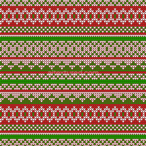 Seamless 3D PBR Christmas Knit Fabric Texture in Red, Green, and White Pattern
