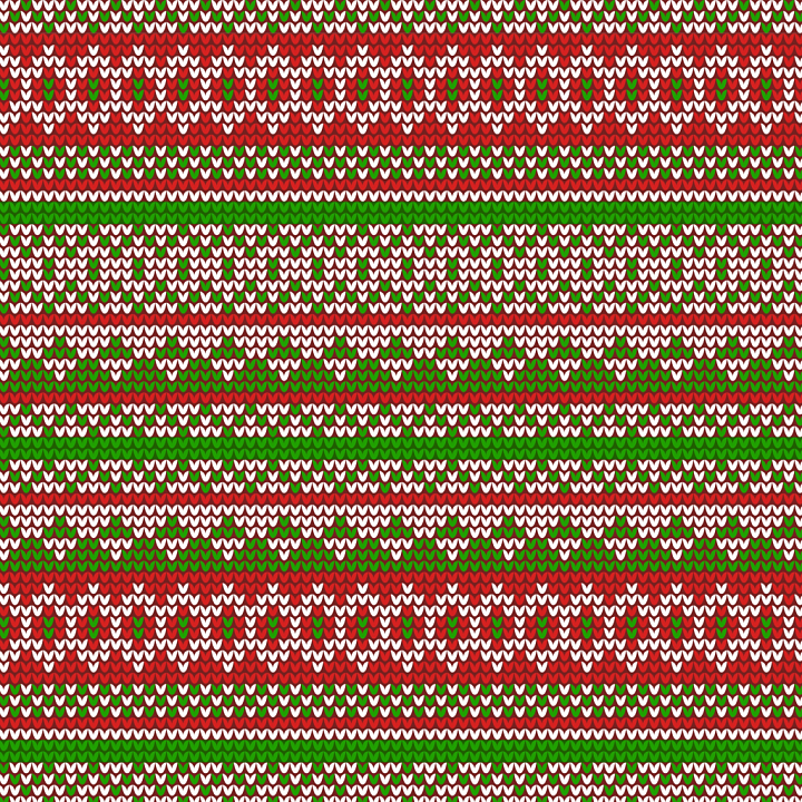 Christmas Knit Fabric with Red, Green and White Pattern seamless PBR texture preview