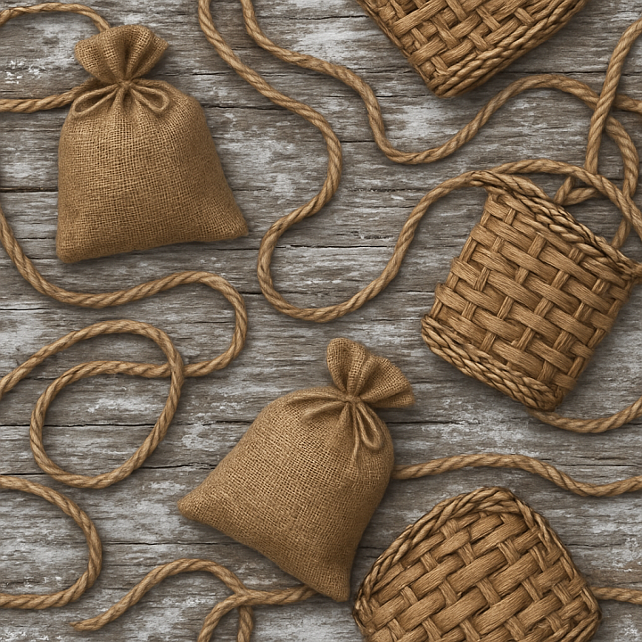 Burlap Sack Rustic Twine Holiday Wrapping seamless PBR texture preview