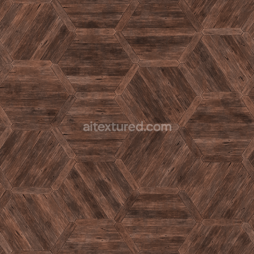Floor Flooring Hexagon Old Vintage Wood — Seamless PBR Texture