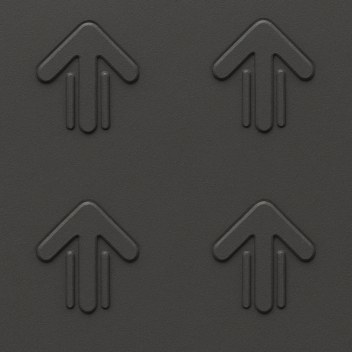 Tactile Plate With Tactile Arrows And Charcoal Black Matte Finish seamless PBR texture preview
