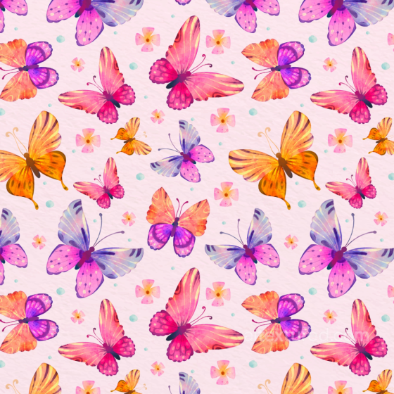 Watercolor Butterfly Pattern Fabric Texture in Soft Pastels Watercolor Butterflies texture preview