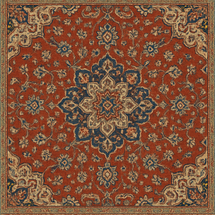 Detailed Oriental Carpet seamless PBR texture preview