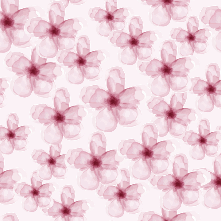 Watercolor Cherry Blossom Floral with Soft Pink Hues seamless PBR texture preview