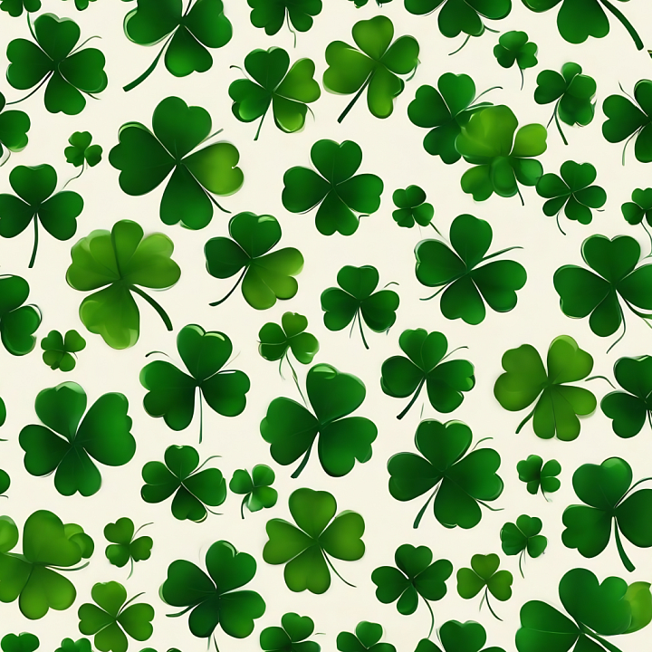 St Patrick of Green Shamrock Clover Leaves Pattern seamless PBR texture preview