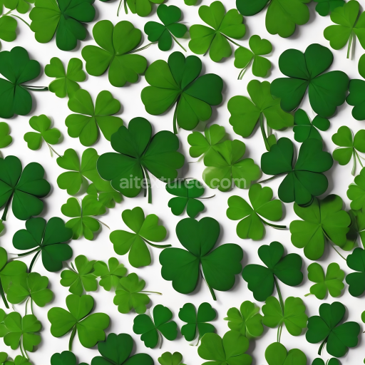 Seamless 3D PBR Texture of Green Shamrock Leaves with Varying Shades