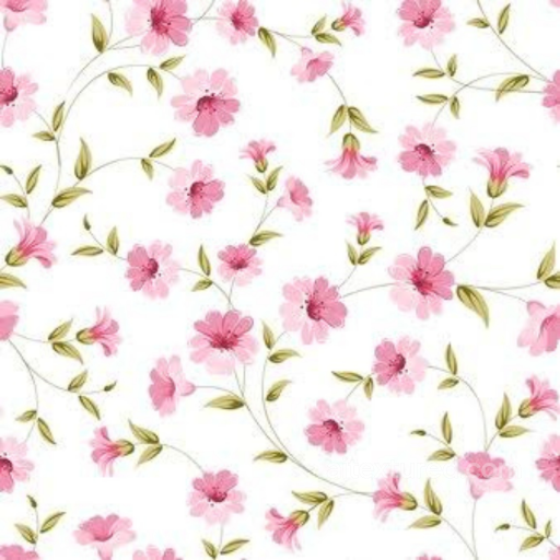 Pink Flower Fabric Seamless Texture with Delicate Floral Pattern seamless Pink Flower PBR texture