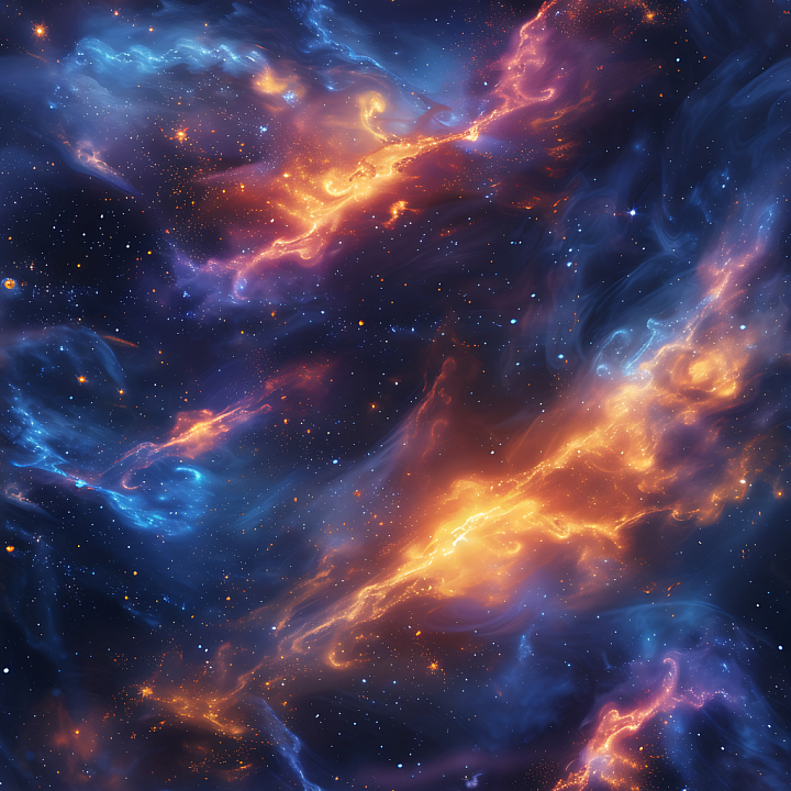 Space Featuring Vibrant Nebula Clouds and Starfield seamless PBR texture preview