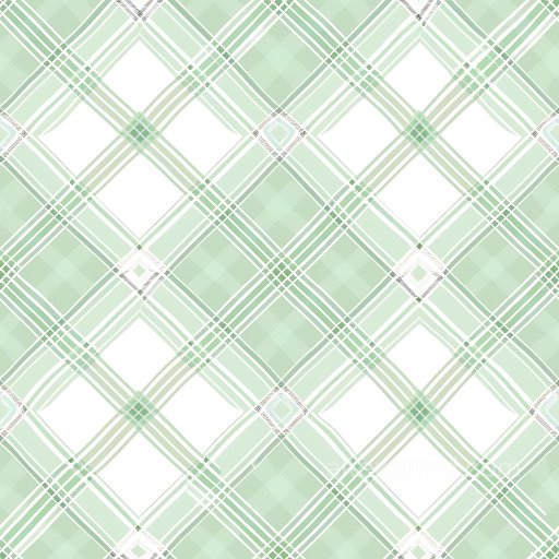 Seamless 3D PBR Texture of Light Green Plaid Fabric with Diagonal Grid Pattern texture preview