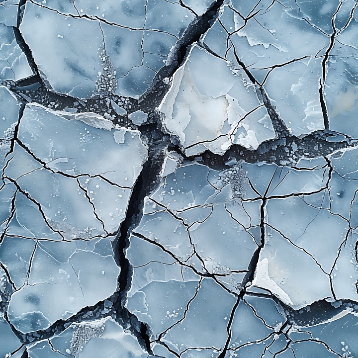 Cracked Plaster with Chipped Holes and Weathered Blue Surface seamless PBR texture preview