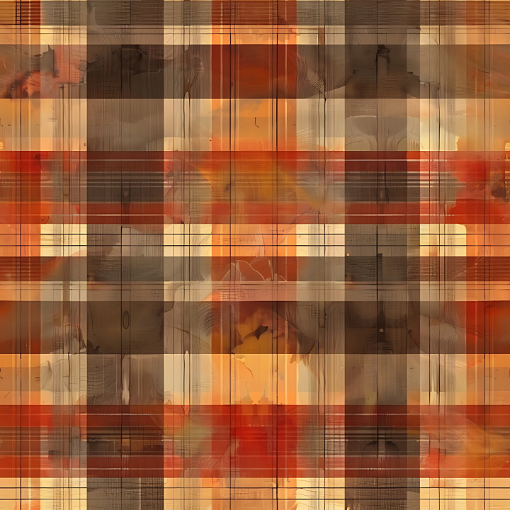 Plaid Pattern Rusted Metal with Warm Earth Tones seamless PBR texture preview
