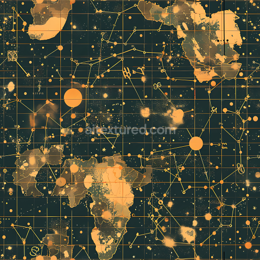 Seamless 3D Star Map Camouflage PBR Texture with Celestial Grid and Constellations