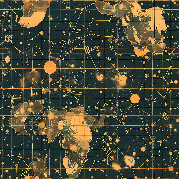 Star Map Camouflage with Celestial Grid and Constellations seamless PBR texture preview