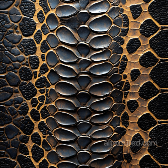 Detailed Reptilian Black and Gold Scaly Skin Surface Seamless Texture Skin texture preview