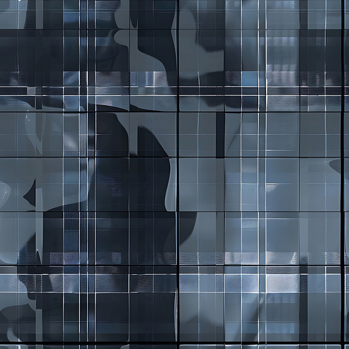 Featuring Blue and Gray Plaid with Distorted Grid Lines seamless PBR texture preview