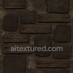 seamless Seamless 3d texture pbr 8k rusty nails on old wood planks for haunted houses texture 8k free download PBR