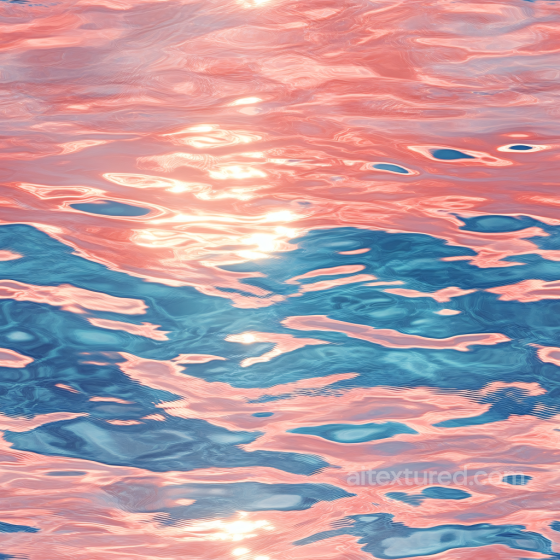 Water PBR Texture Featuring Reflective Pink and Blue Rippled Waves Water texture preview