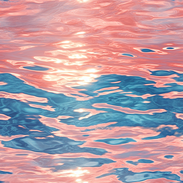 Water Featuring Reflective Pink and Blue Rippled Waves seamless PBR texture preview
