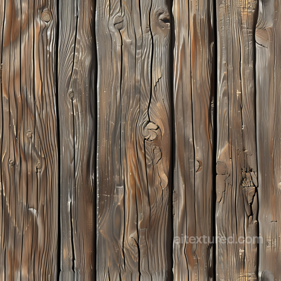 Weathered Rustic Wood Planks PBR Texture with Knots and Cracks Wood texture preview