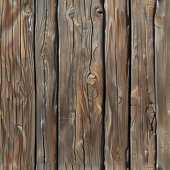 Weathered Rustic Wood Planks with Knots and Cracks seamless PBR texture preview