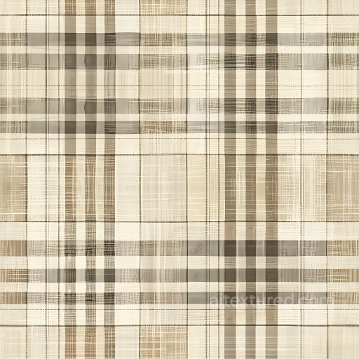 Seamless 3D PBR Texture of Beige and Brown Soft Plaid Fabric Pattern texture preview