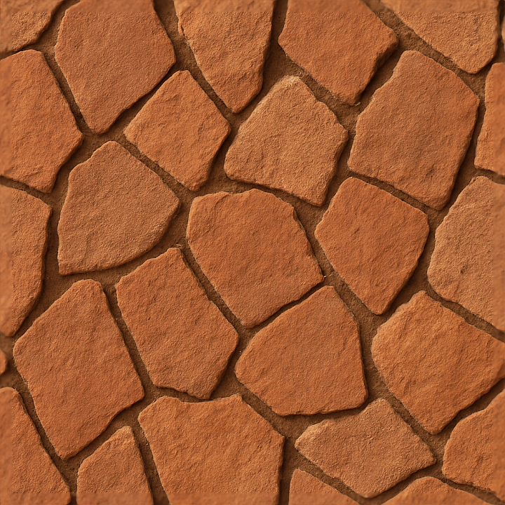 Mosaic Terracotta Fragments With Rough Surface And Warm Colors seamless PBR texture preview