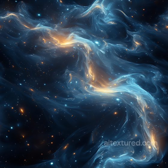 Space PBR Texture Featuring Swirling Blue and Orange Nebula Clouds Star, space, planets texture preview