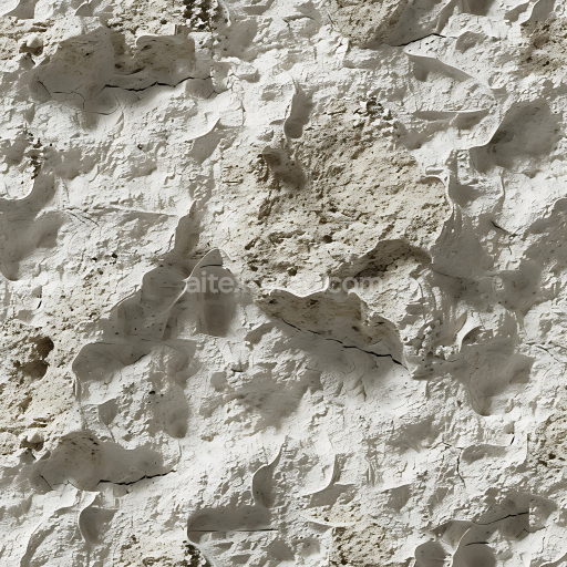 Seamless 3D Weathered Limestone Rock PBR Texture with Eroded Surface and Cracks