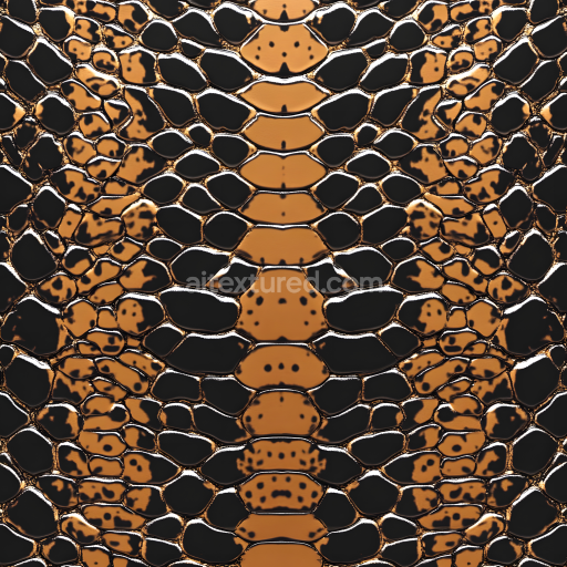 Seamless 3D Skin PBR Texture Featuring Glossy Reptilian Scales and High Shine