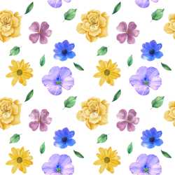 Pattern Bundle - Seamless 3D Pattern PBR Texture with Watercolor Floral Motifs and Leaves texture preview