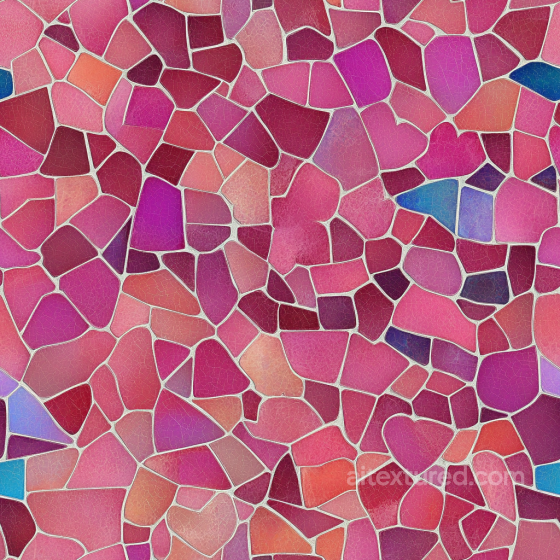 mosaic PBR texture of colorful heart-shaped ceramic tiles with a cracked glaze finish Mosaic texture preview