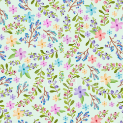 seamless Seamless 3D PBR Wild Flower Texture with Delicate Watercolor Floral Pattern texture 8k free download PBR