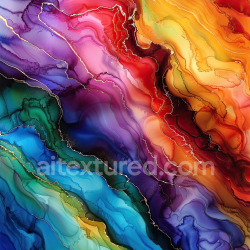 seamless Seamless 3D Alcohol Ink PBR Texture Featuring Vibrant Rainbow Veins and Fluid Swirls texture 8k free download PBR