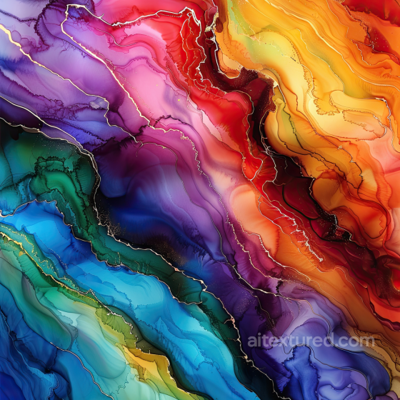 Alcohol Ink PBR Texture Featuring Vibrant Rainbow Veins and Fluid Swirls Alcohol ink texture preview