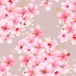 seamless Seamless 3D PBR Watercolor Cherry Blossom Flower Fabric Texture with Soft Pink Petals texture 8k free download PBR