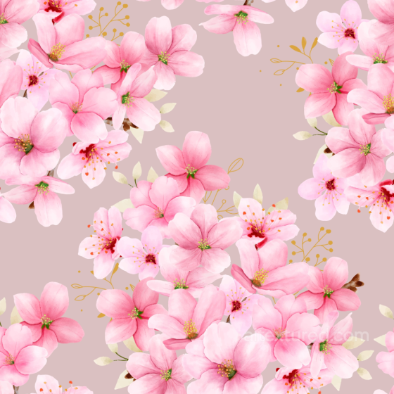 Watercolor Cherry Blossom Flower Fabric Texture with Soft Pink Petals Watercolor Cherry texture preview