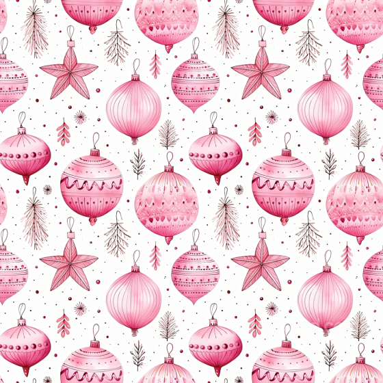 All Christmas Digital paper Texture of Pink Christmas Ornaments and Hand-Drawn Spruce Spr… All Christmas Digital paper texture preview