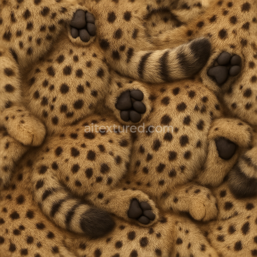 Seamless 3d texture pbr 8k spotted fur dense fur fuzzy skin bristly fur mammal skin fur undercoat tail fur paw pads